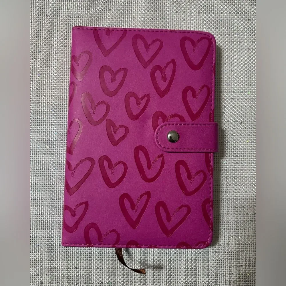 Blue Bible Verse Pink Hearts Faux Leather Bound Journal
